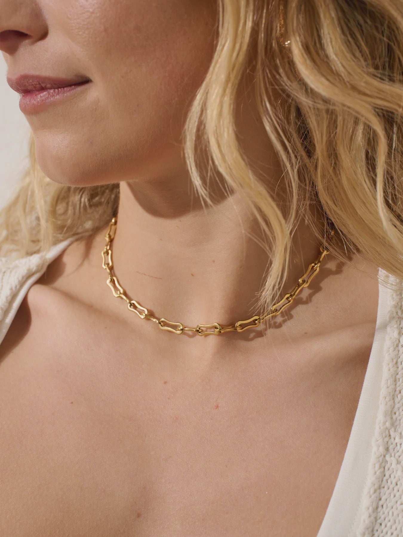 Paperclip Chain Gold Plated Necklace -