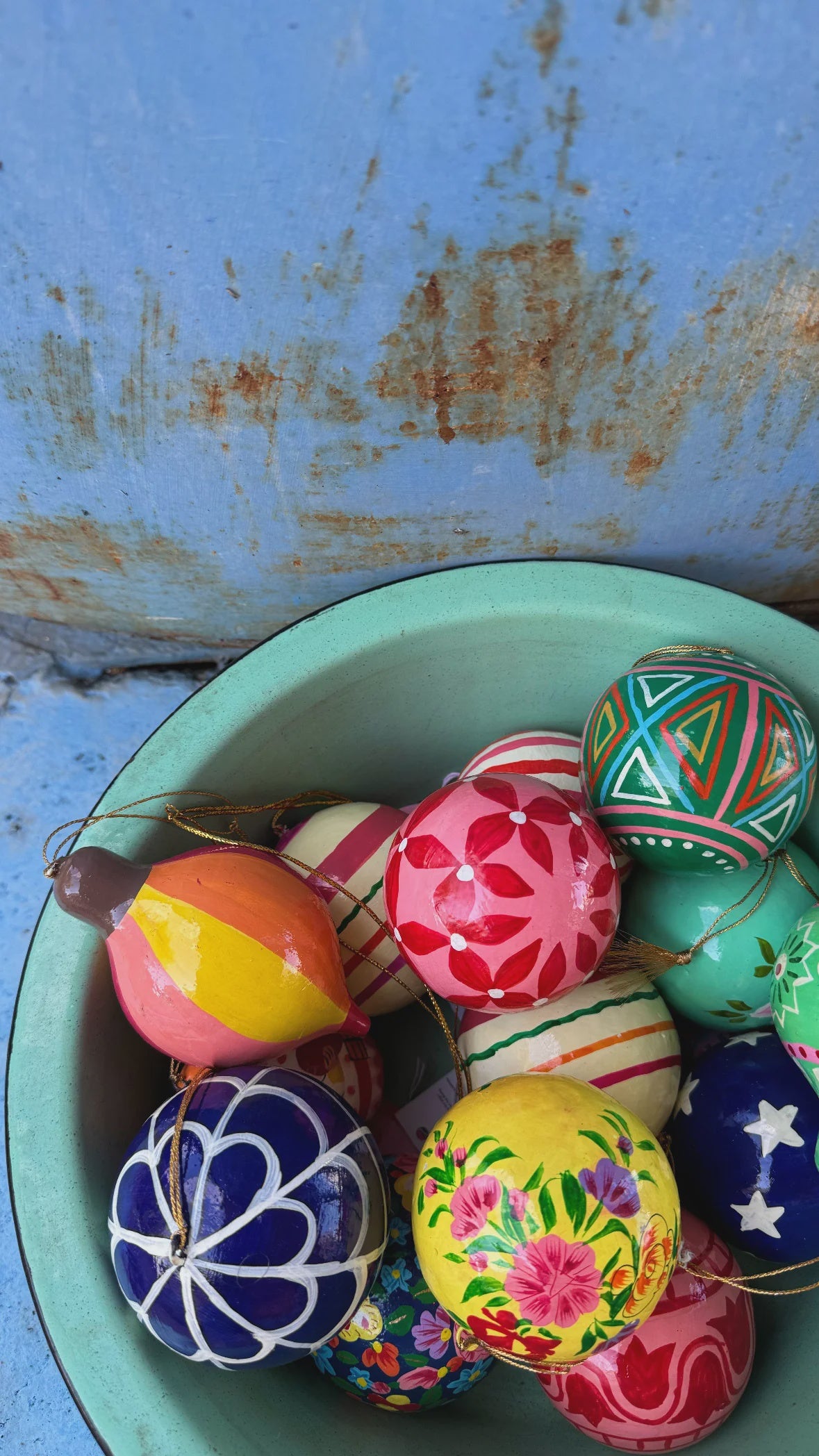 Hand Painted Papier Mache Bauble