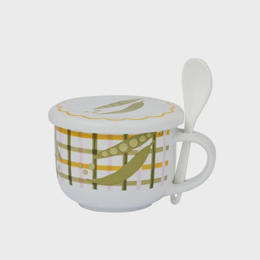 Pea Ceramic 3 Piece Soup Mug Set