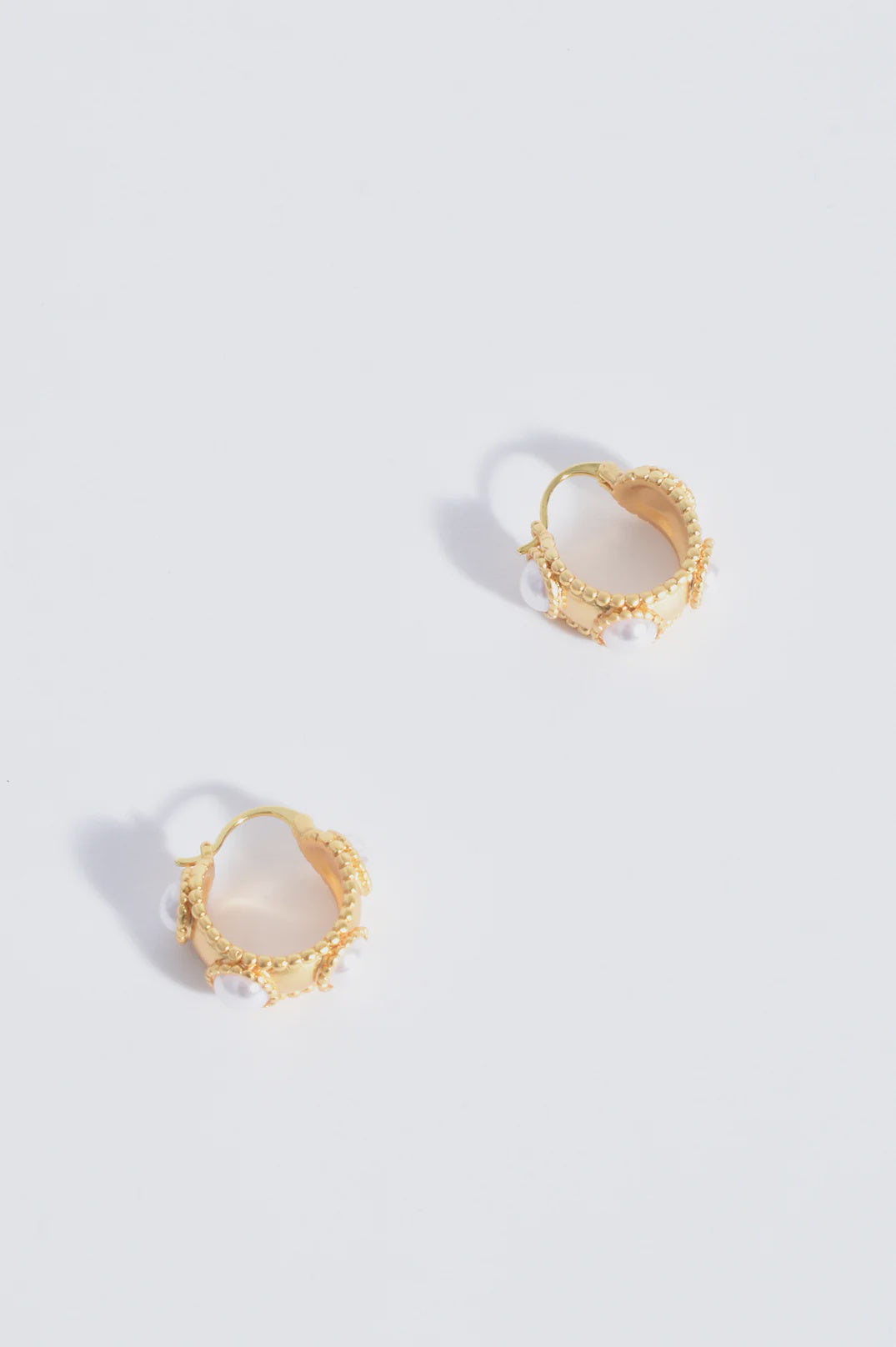 Faux Pearl Mini Hoops
