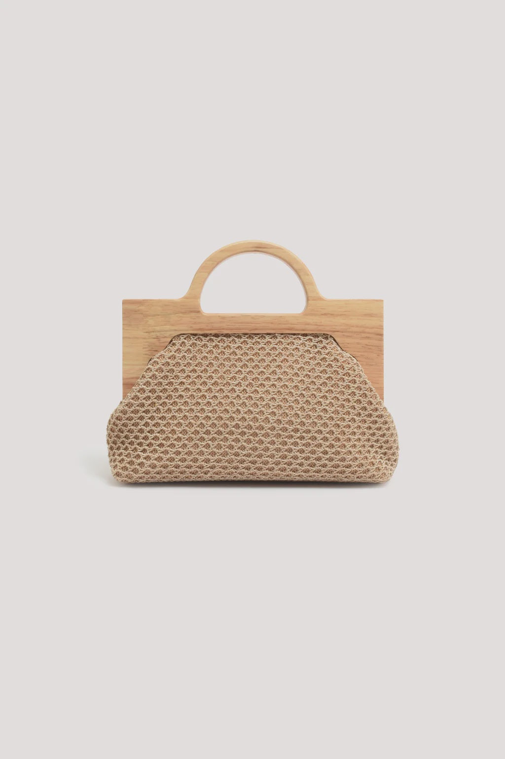 Peru Top Handle Weave Clutch - Natural