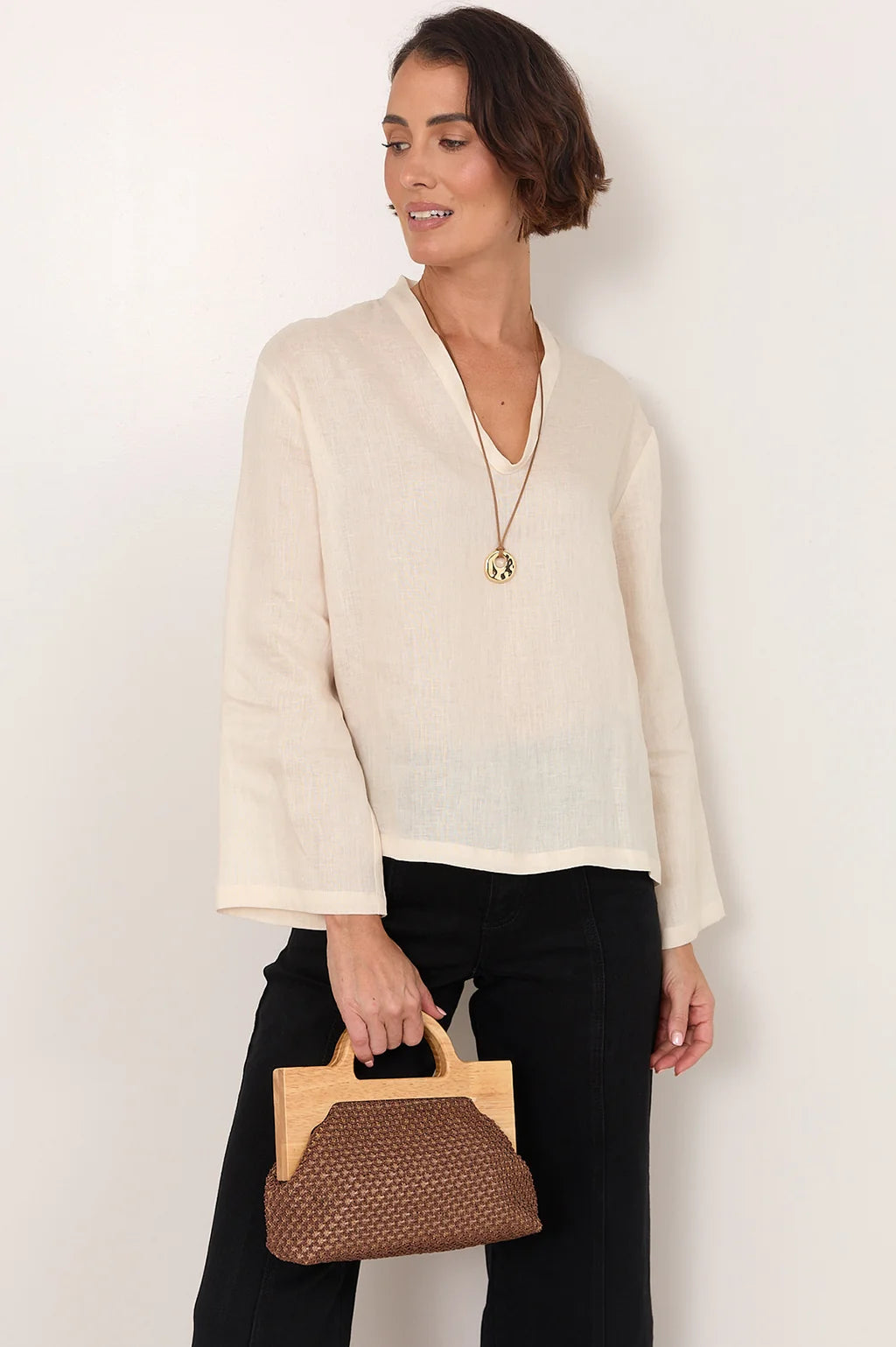 Peru Top Handle Weave Clutch
