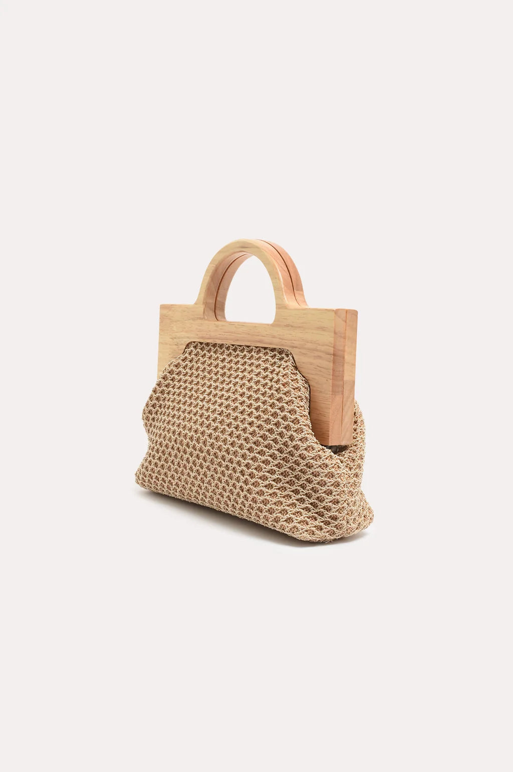 Peru Top Handle Weave Clutch - Natural
