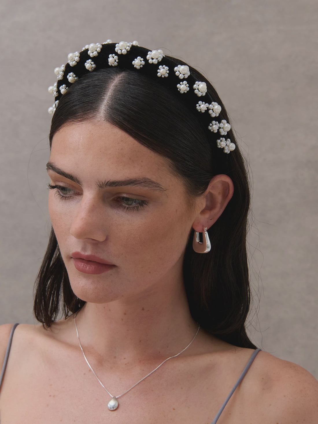 Pearl Floral Velvet Headband