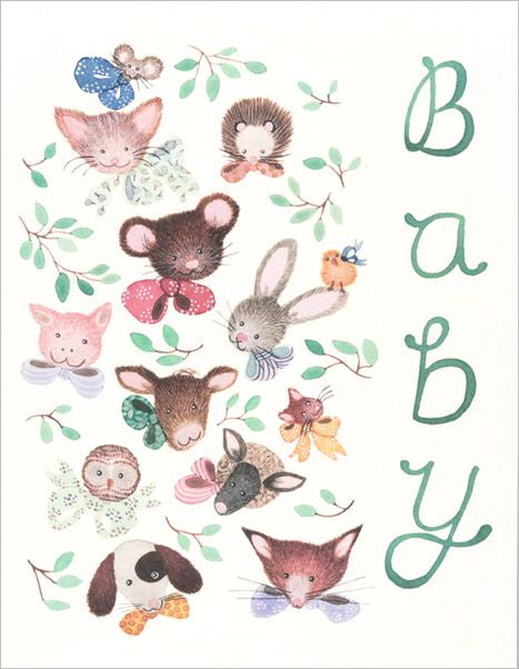 Pink Noses Baby Greeting Card
