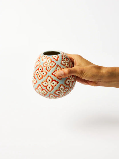 Pollen Vase - Blue Paisley