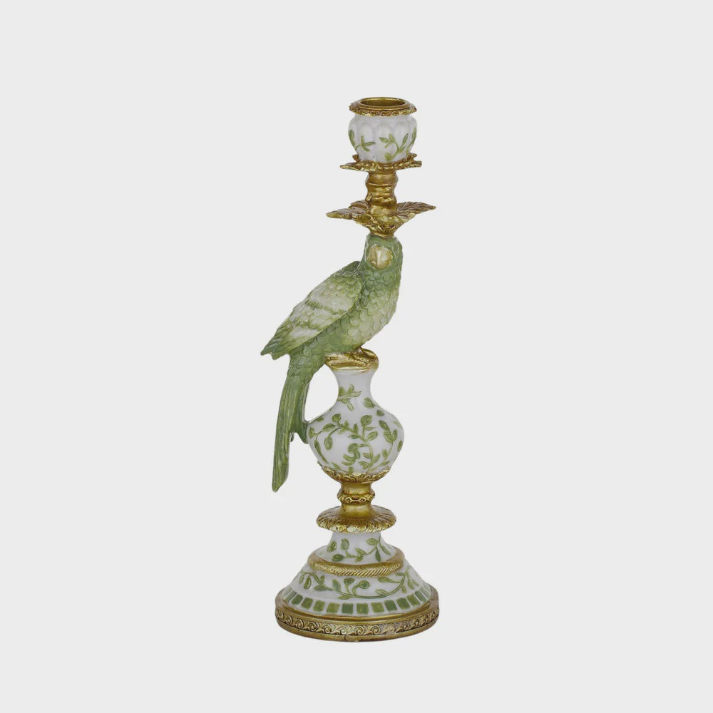 Polly Parrot Resin Candle Holder