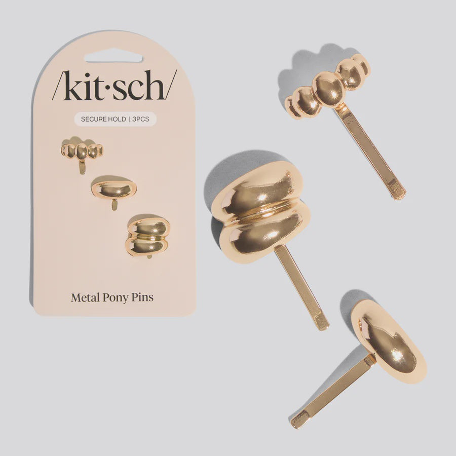 Gold Metal Pony Pins - 3 Piece Set
