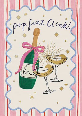 Pop Fizz Clink Wedding Momento Greeting Card