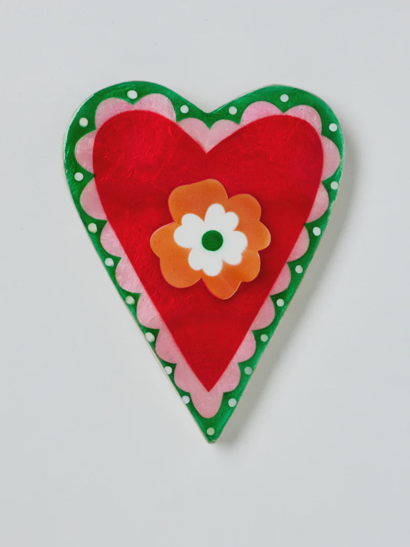 Poppy Red Heart Wall Art