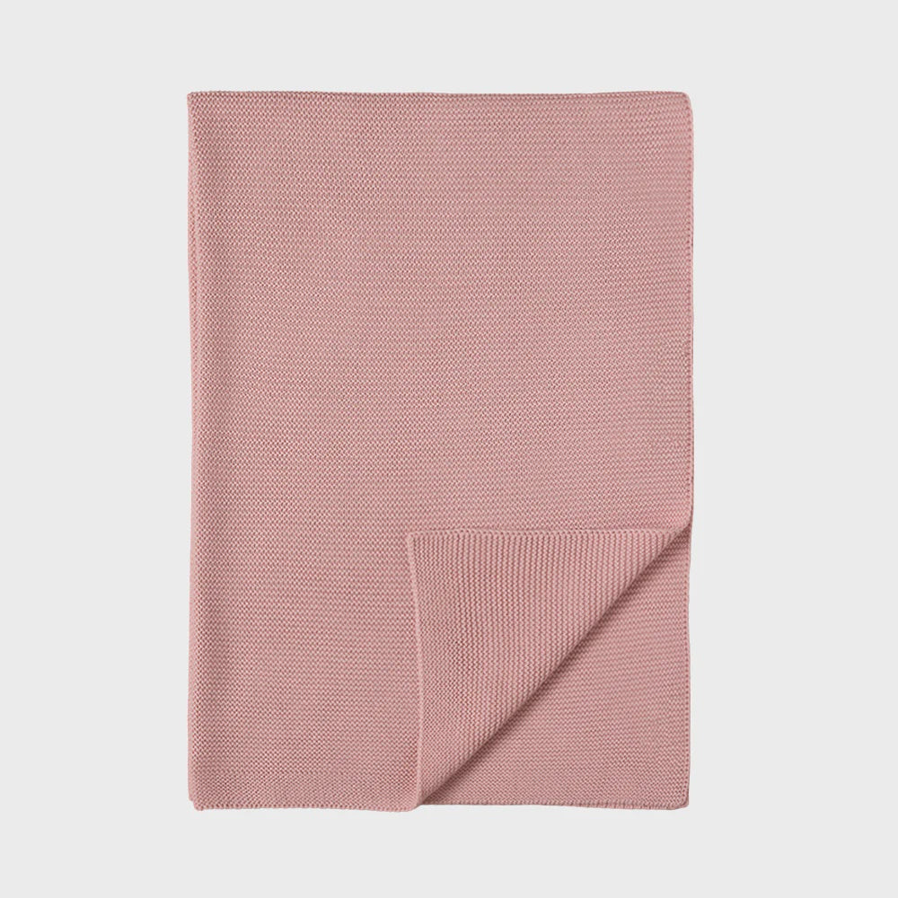 Pram Knitted Blanket - Dusty Rose