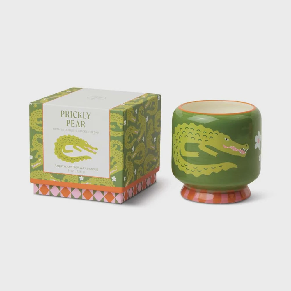Crocodile Ceramic Candle - Prickly Pear