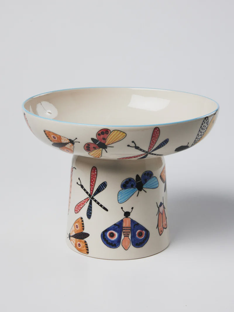 Moth Party Footed Bowl