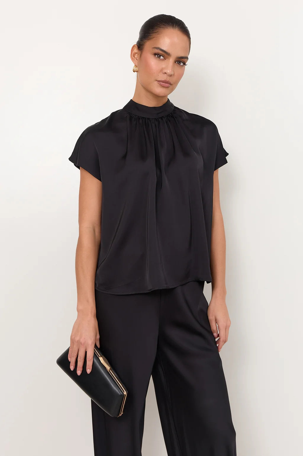 Raleigh Angled Structured Clutch - Black