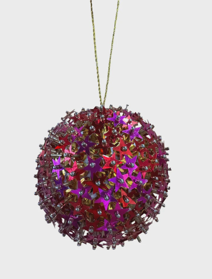 Star and Sequin Christmas Bauble Decoration