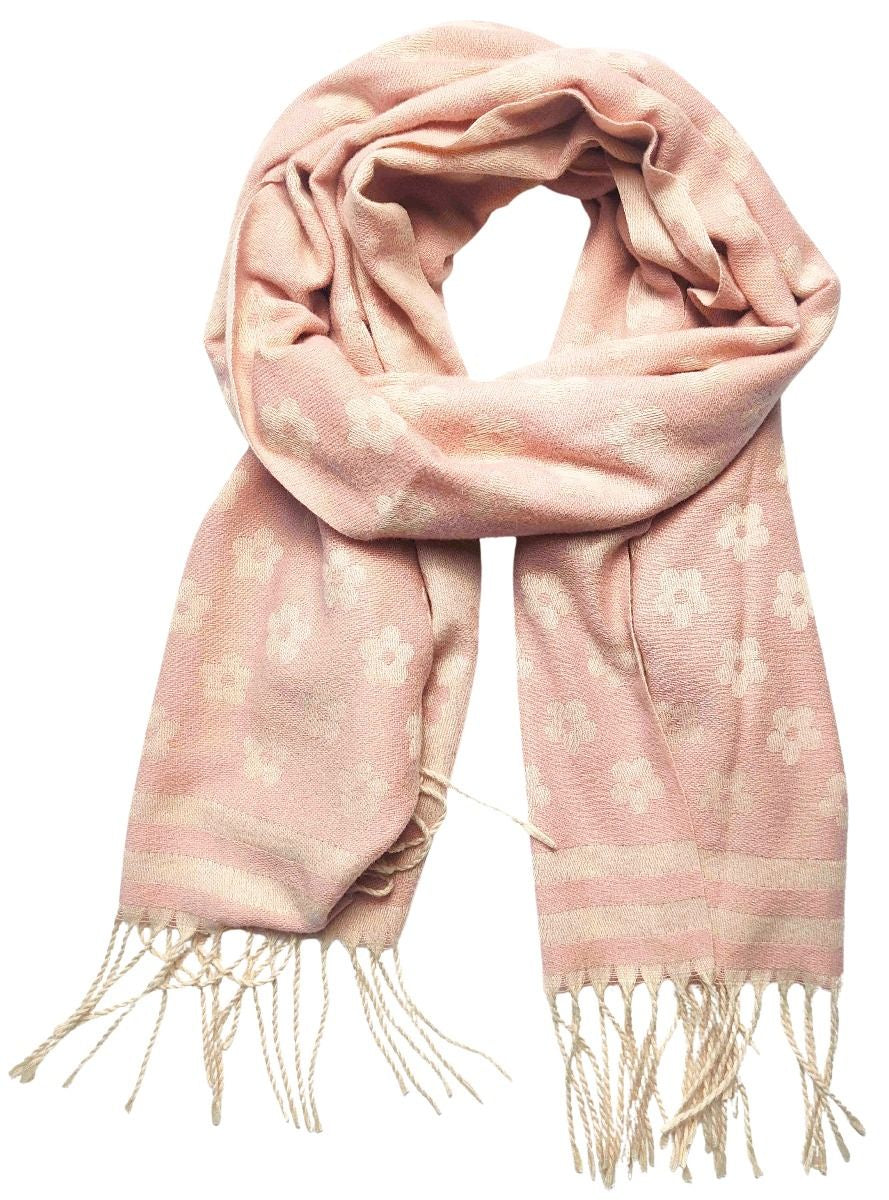 Retro Floral Scarf - Pink