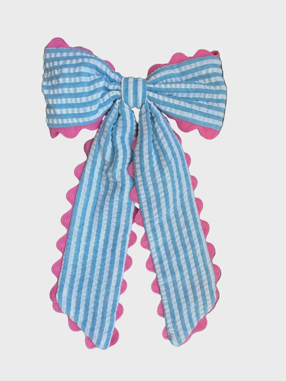 Ric Rac Blue Stripe &amp; Neon Bow