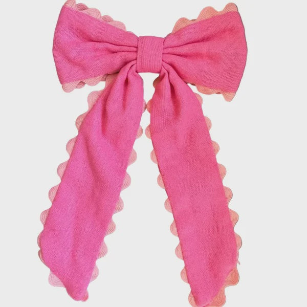 Ric Rac Pink Rose Bow