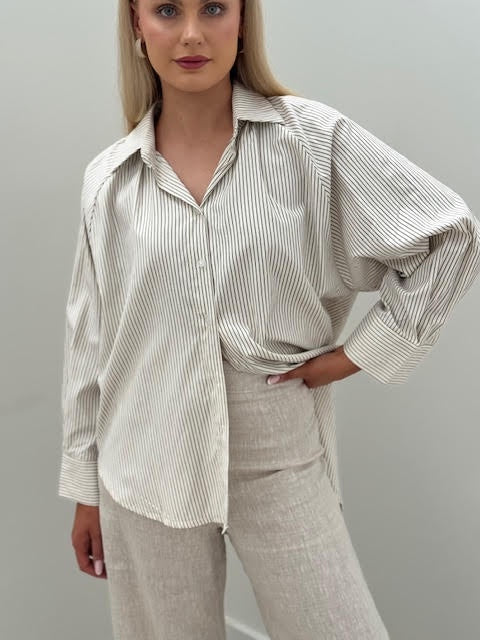 Ripley Stripe Shirt - Beige