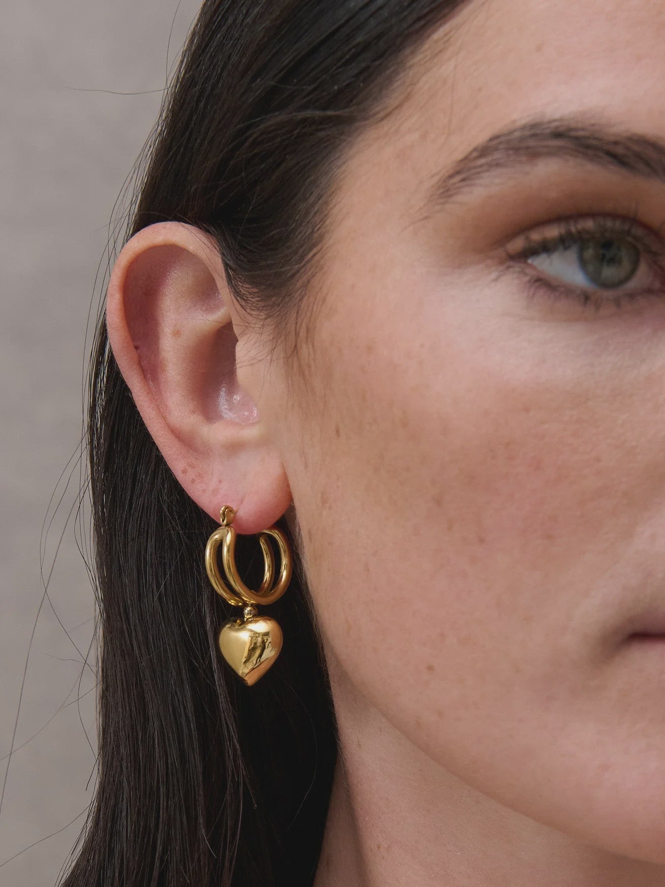 Rome Gold Heart Earrings