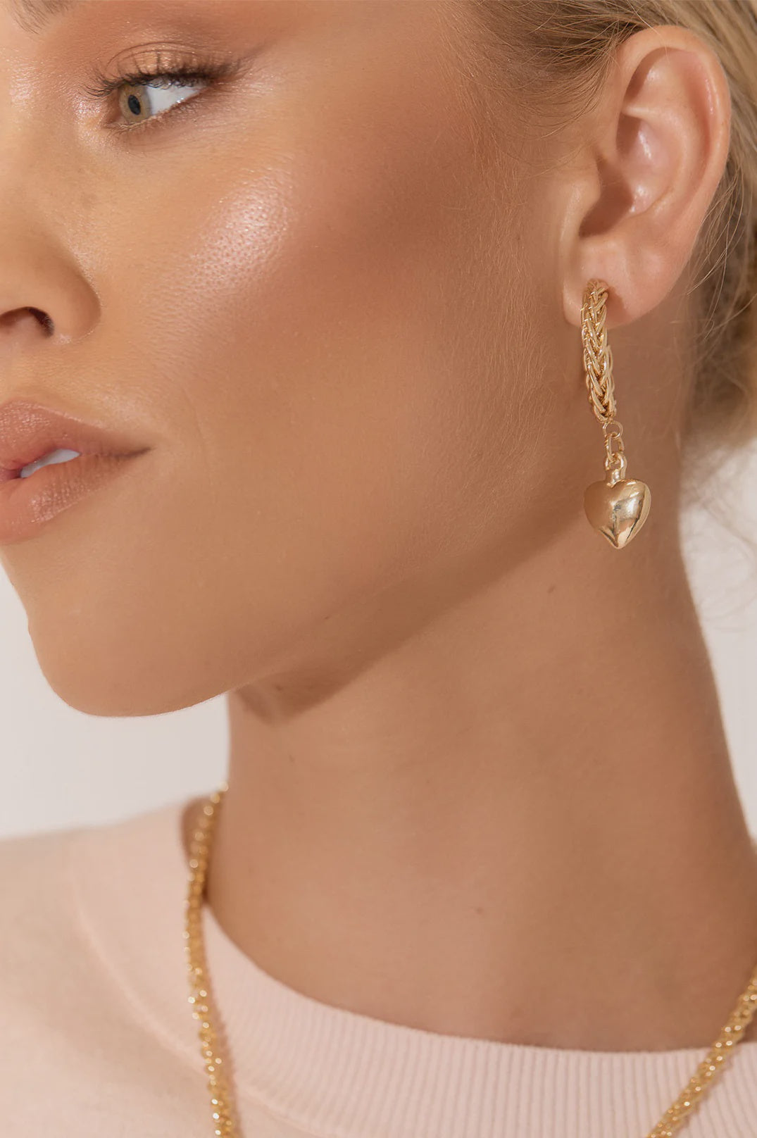 Mini Rope Heart Drop Earrings