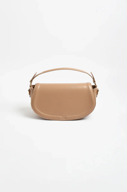 Rosalie Rounded Foldover Small Bag - Camel