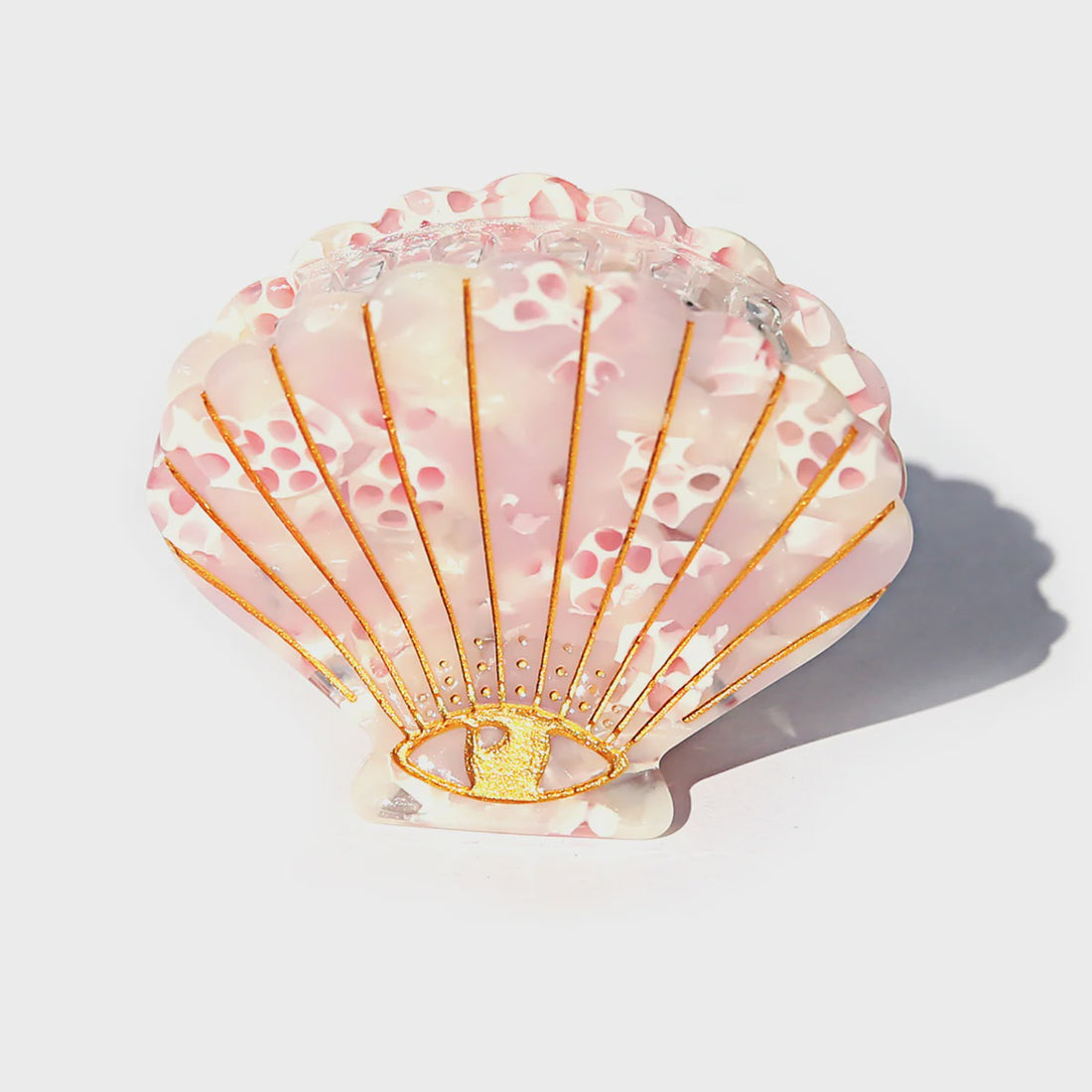 Rose Quartz Shell Claw Clip