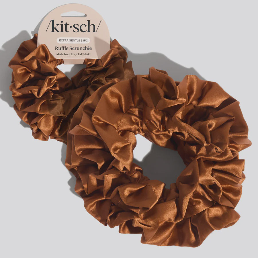 Ruffle Scrunchie - Camel