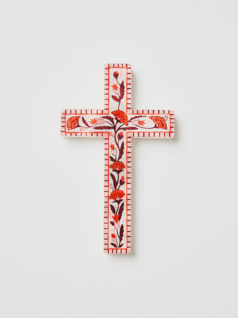 Samira Large Cross Pink Flower