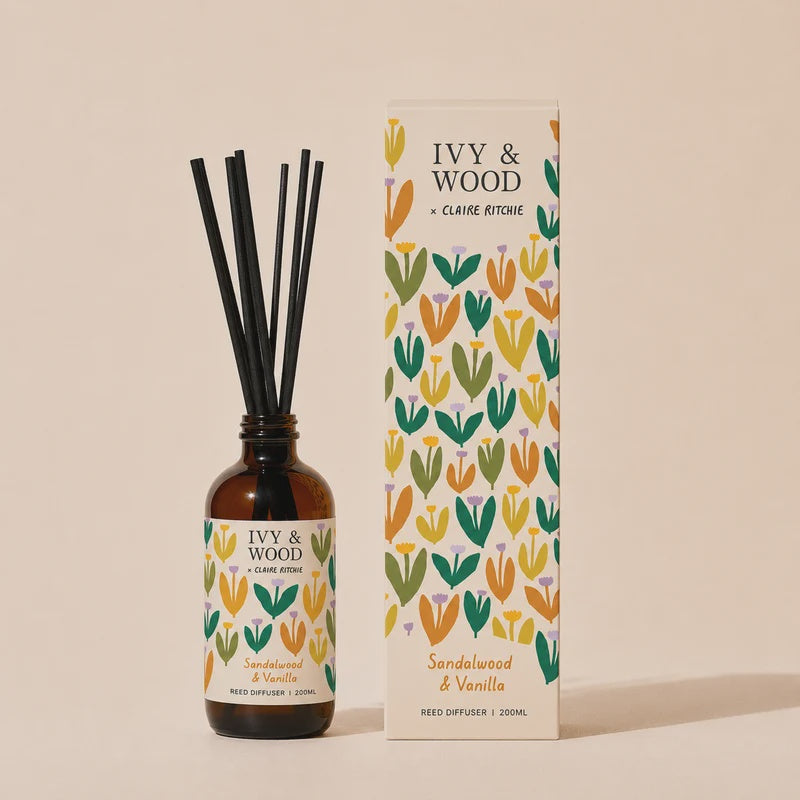 Sandalwood &amp; Vanilla Reed Diffuser | Bloom x Claire Ritchie