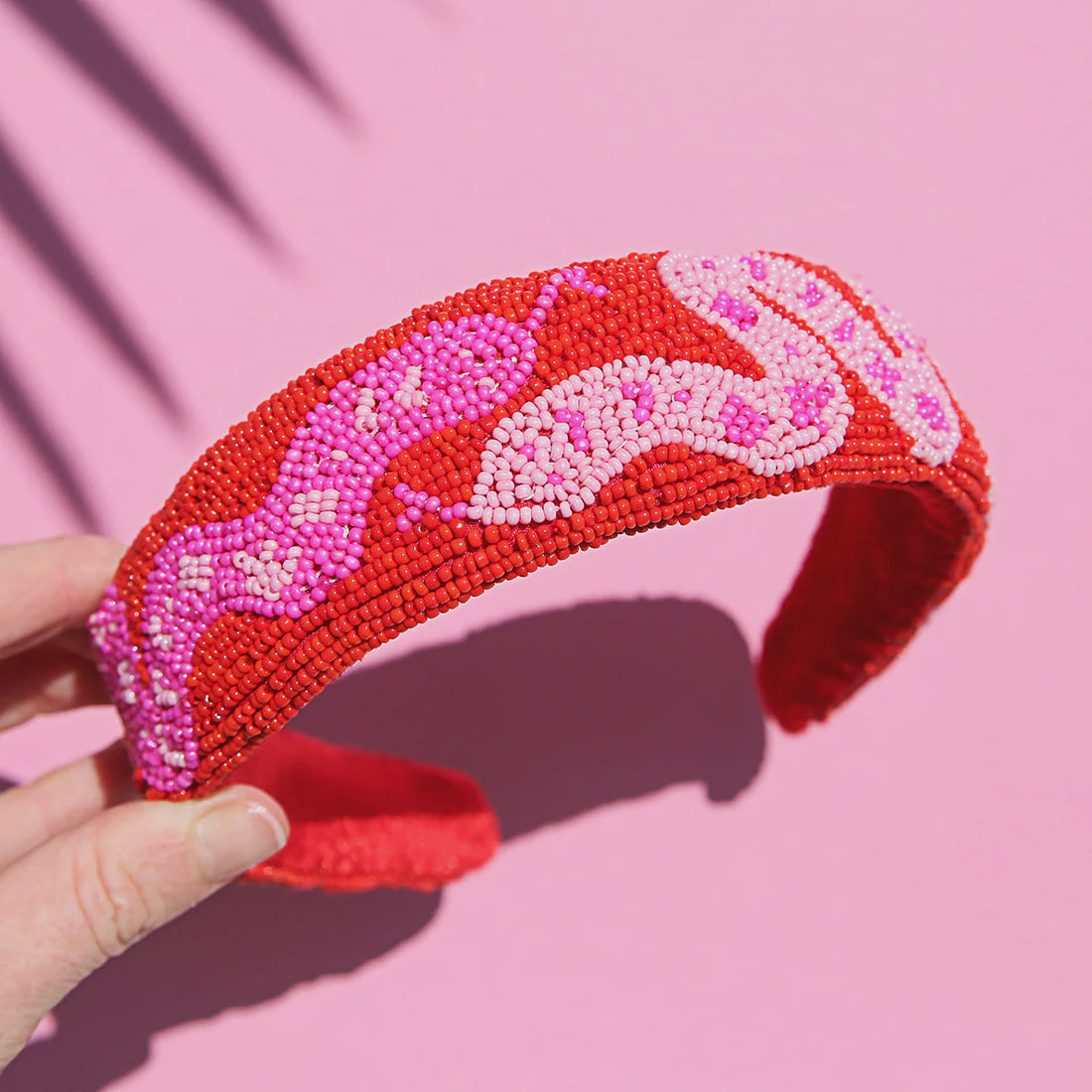 Pink Snake Beaded Headband