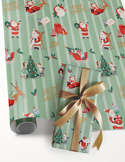 Christmas Santa 3m Gift Wrap Roll
