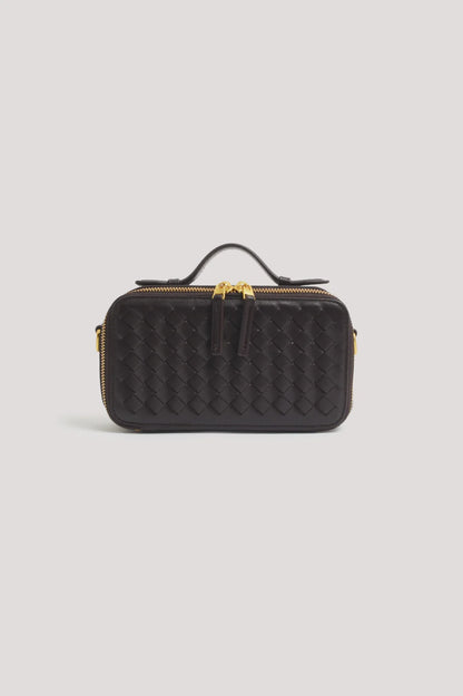 Sawyer Plaited Crossbody Bag - Chocolate