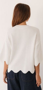 Scalloped Edge Knit Tee