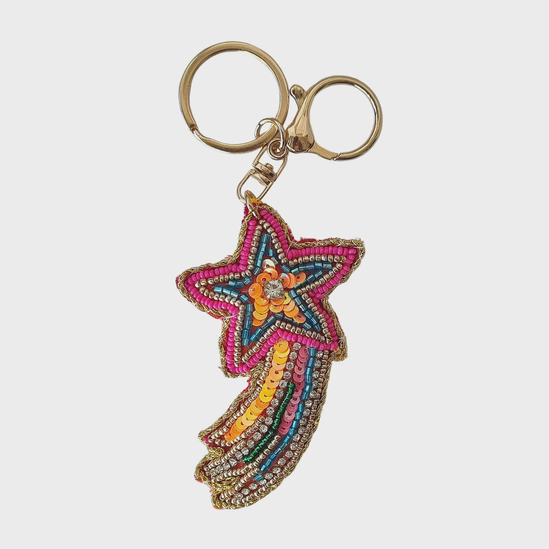 Shooting Star Beaded Key Chain