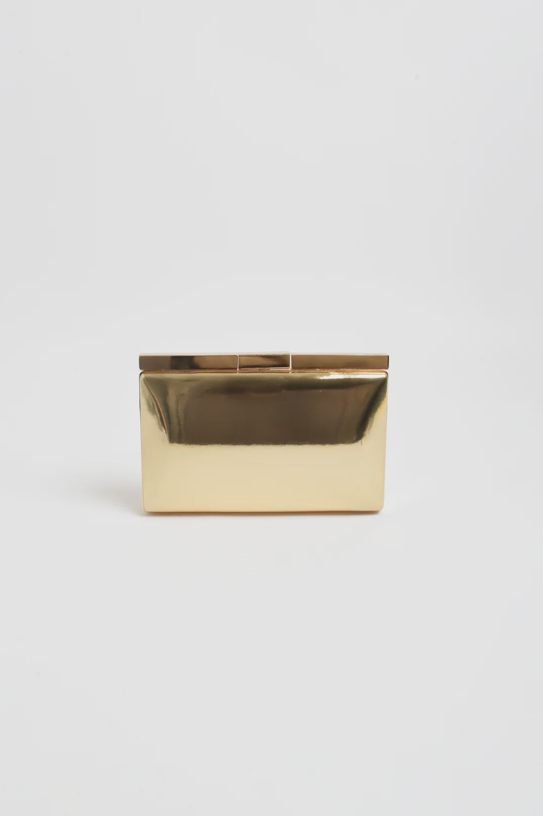 Simona Gloss Structured Clutch -Gold
