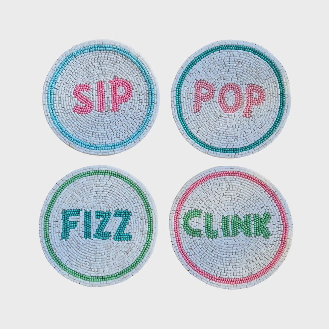 Sip Beaded Coasters Set of 4