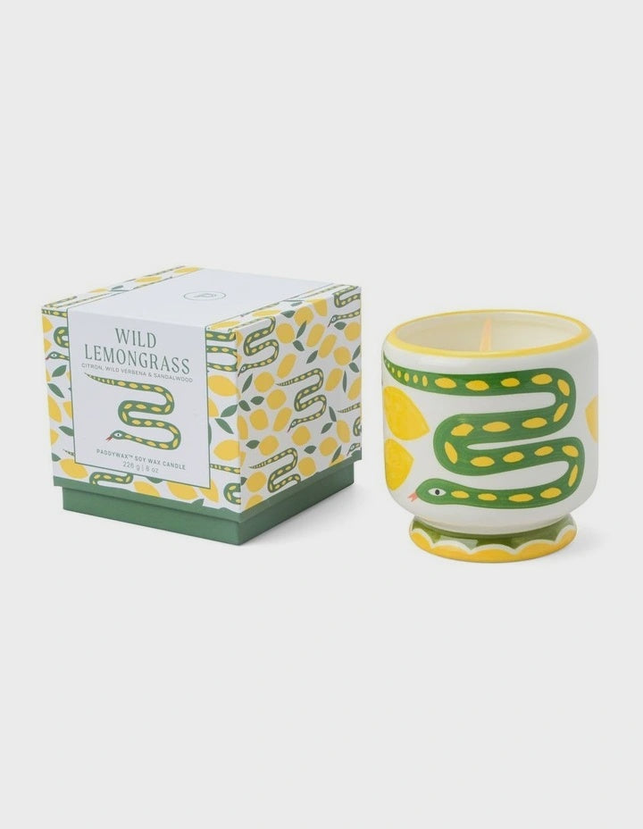 Snake Ceramic Candle - Wild Lemongrass