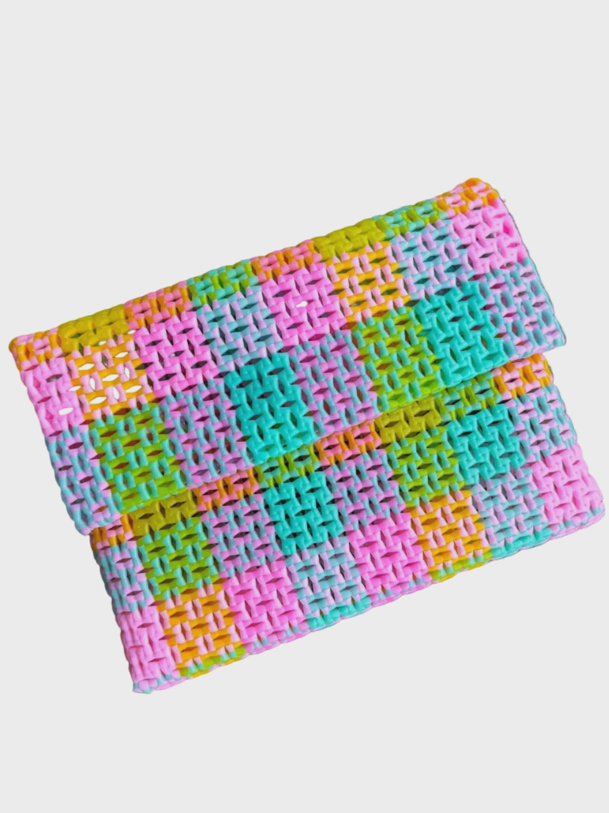 Sorbet Woven Plastic Clutch