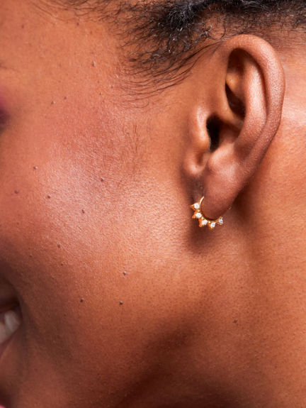 CZ Spike Hoop Earrings