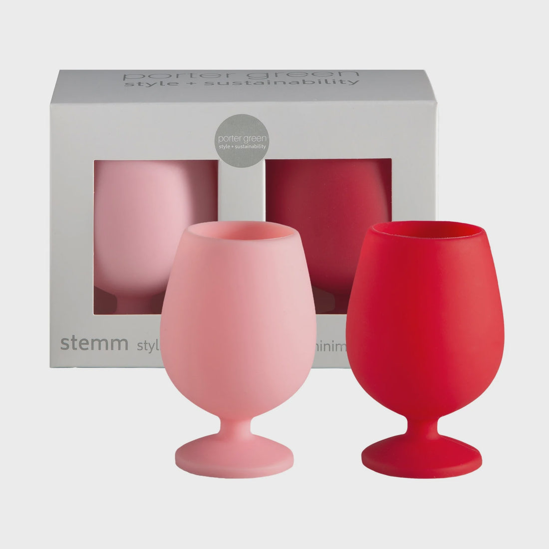Stemm Silicone Wine Glasses - Cherry &amp; Blush Set of 2