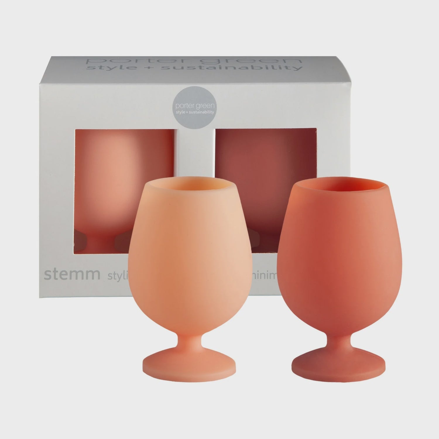 Stemm Silicone Wine Glasses - Terra &amp; Peach Set of 2