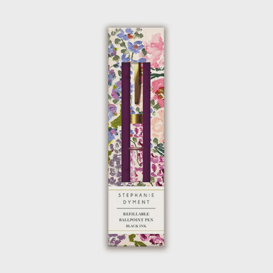 Single Gift Pen Boxed Engraved Floral Stephanie Dyment