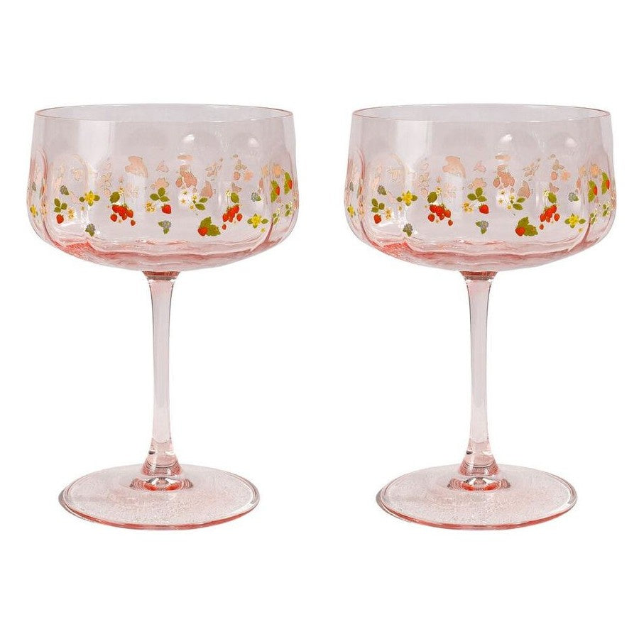Strawberry Fields Coupe Glasses - Set of 2