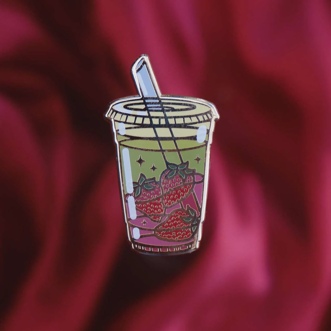 Strawberry Matcha Enamel Pin