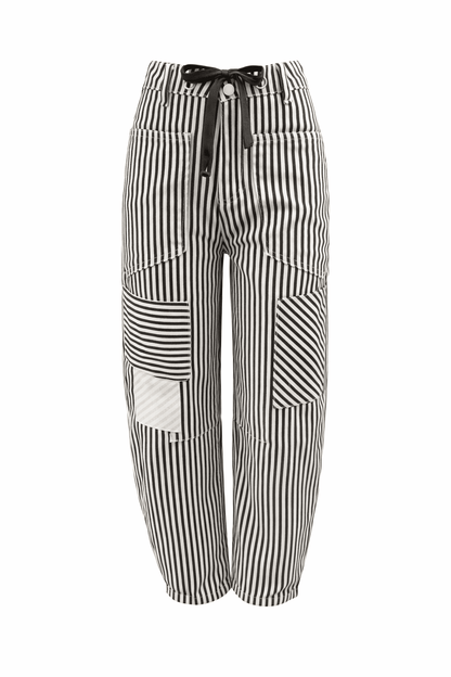 Chocolate Stripe Barrel Jeans