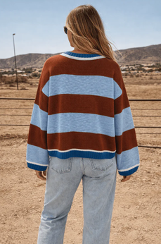 Blue &amp; Wine Stripe Knit