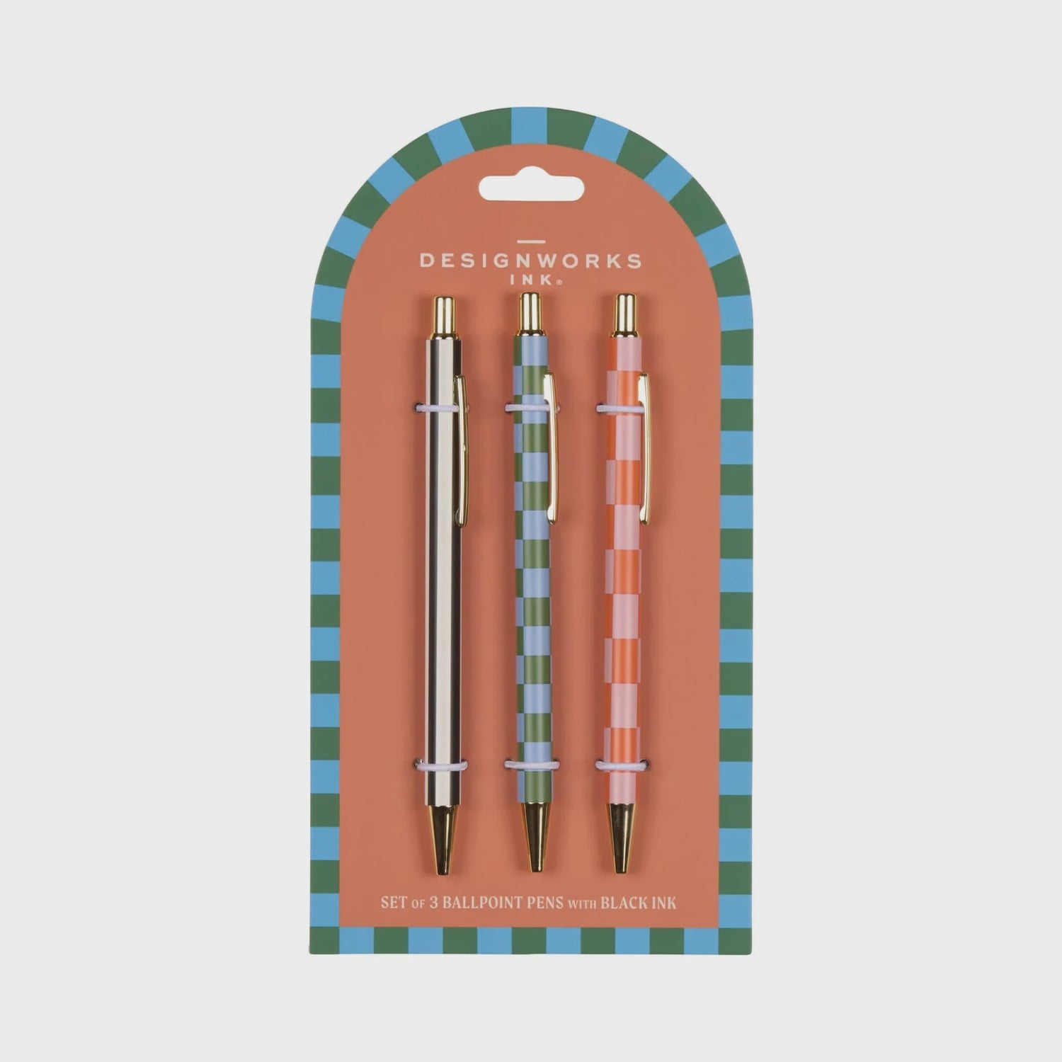 Stripes, Star &amp; Checks Set of 3 Pens