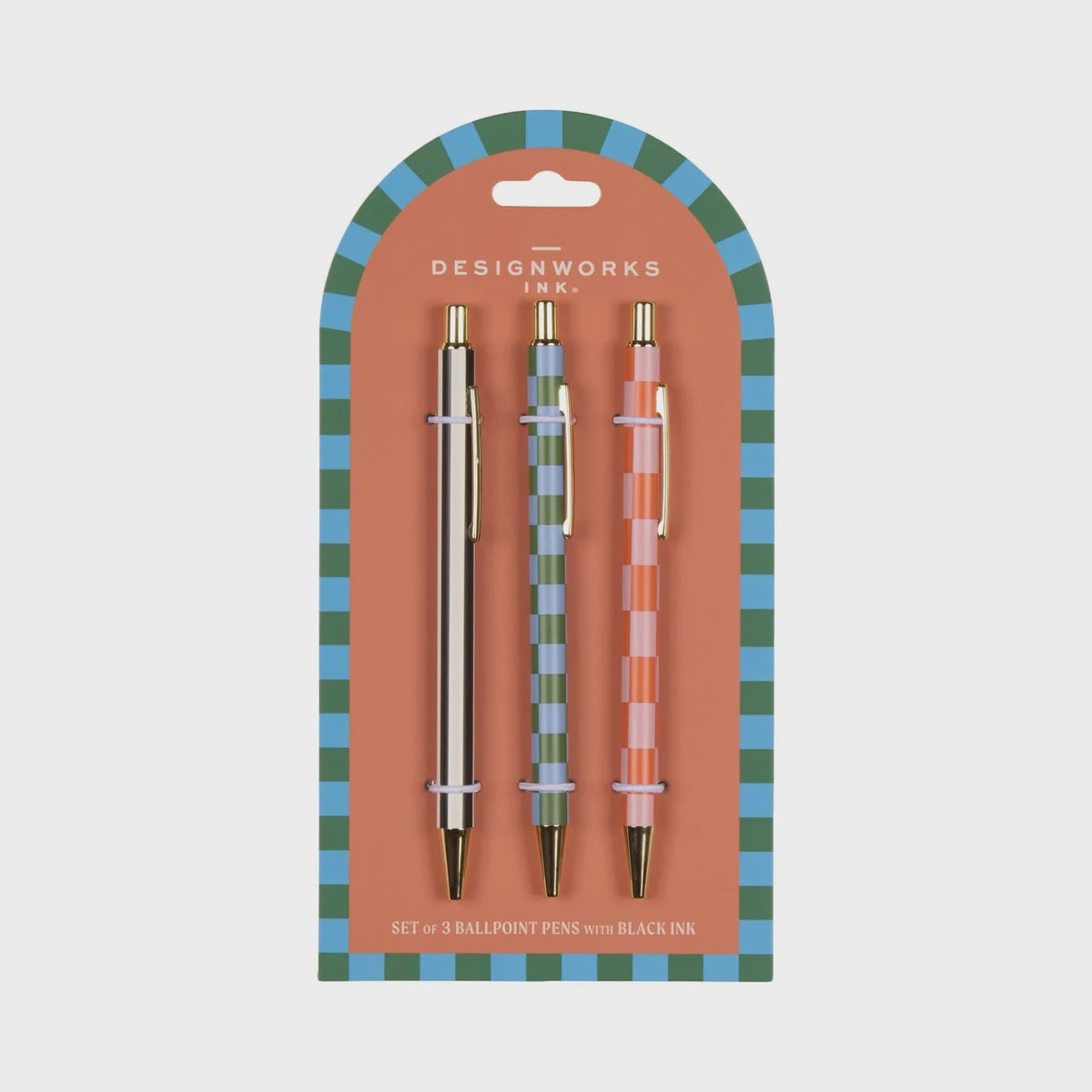 Stripes, Star &amp; Checks Set of 3 Pens