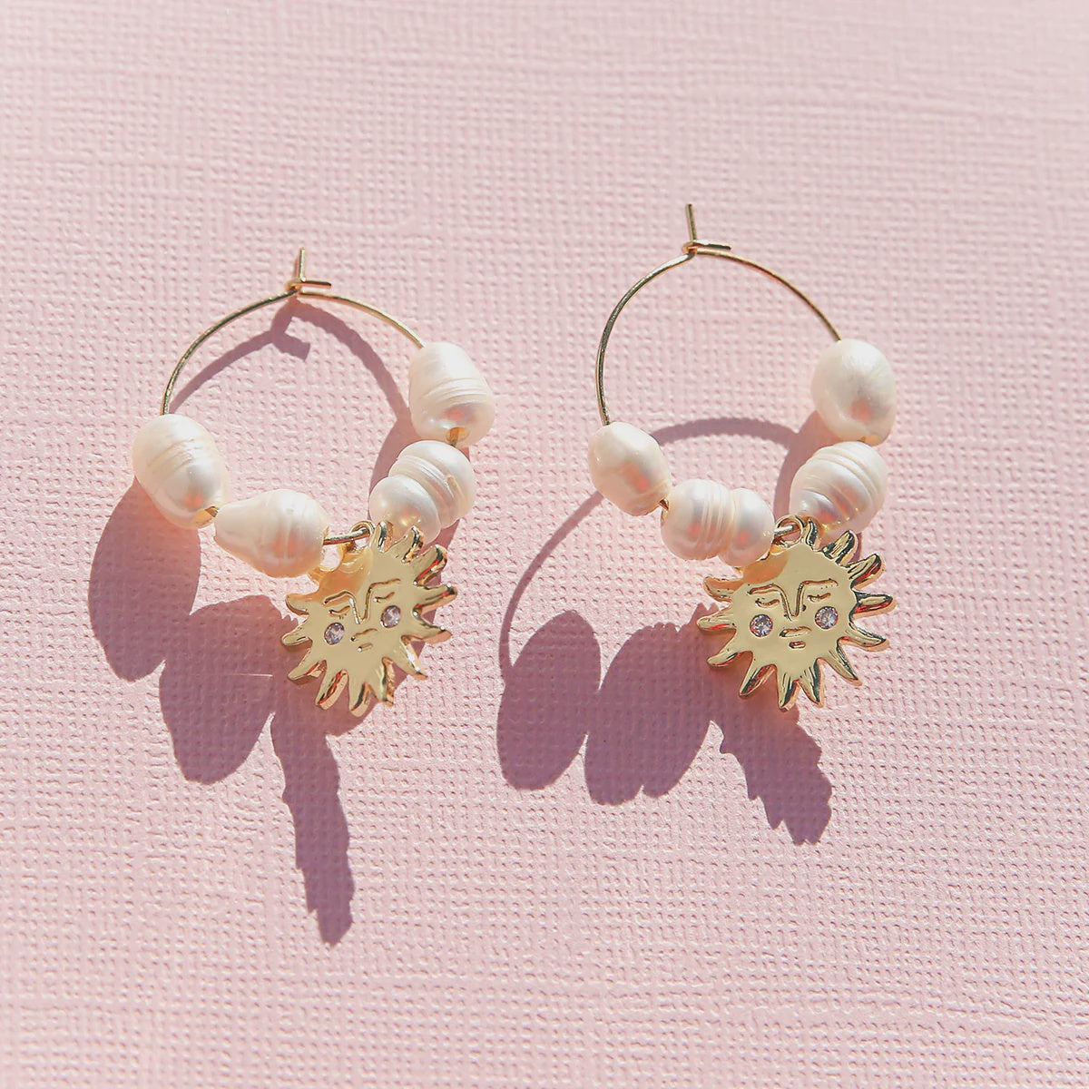 Sun Pearl Hoops